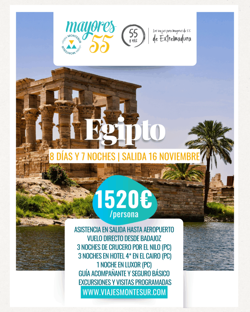 Viaje a Egipto para mayores de 55 años