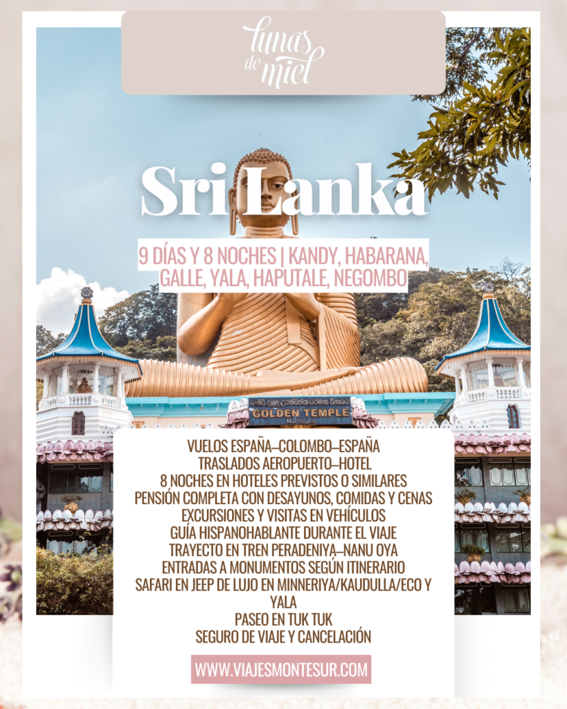 Luna de Miel en Sri Lanka: Circuito Completo con Safaris y Guía en Español
