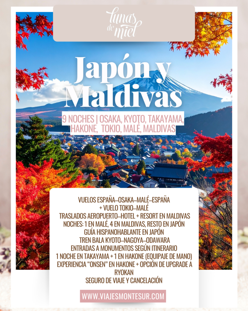 Luna de Miel en Japón y Maldivas: Circuito Completo y Estancia en el Índico