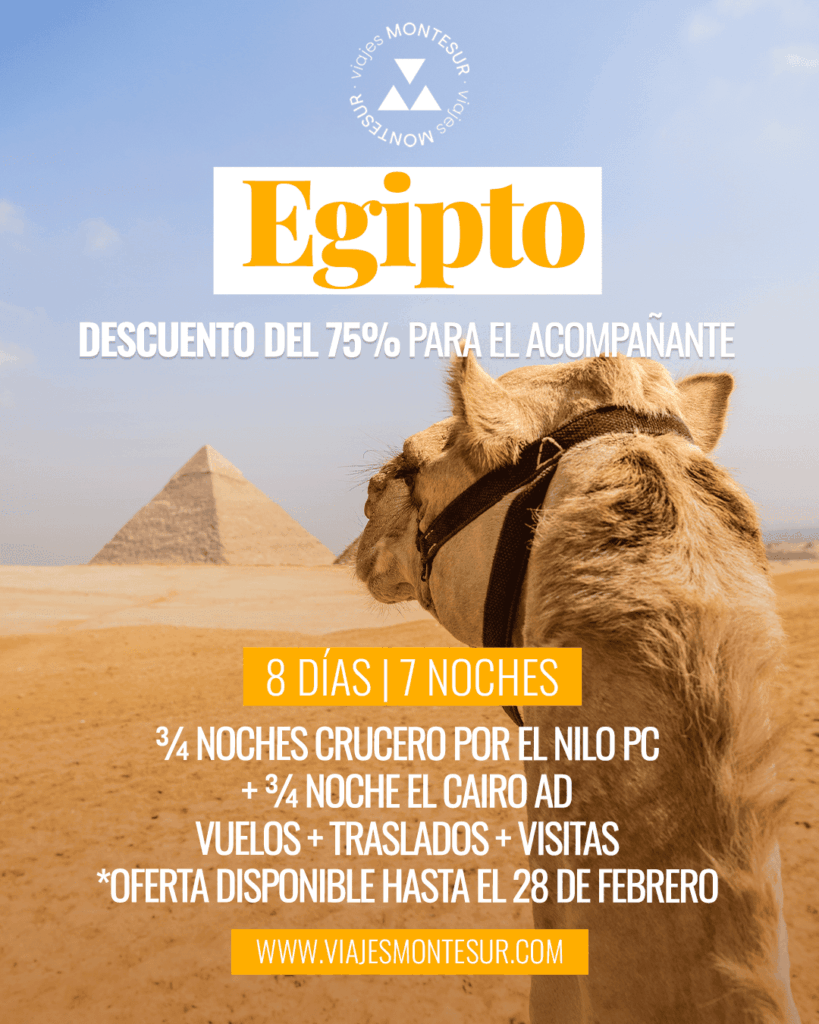 EGIPTO – Descuento del 75% para el acompañante